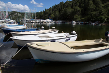 Fototapeta na wymiar Boats in marina. Scradin (Croatia).