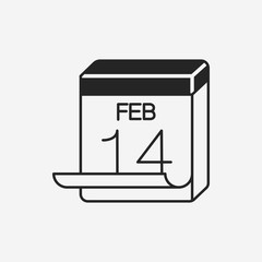 valentine's day calendar icon