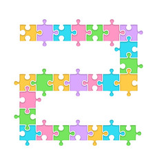 Puzzle Jigsaw Road Infographic Element Isolated on White Backgro