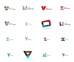 Set of universal company logo ideas, business icon collection