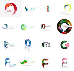 Set of universal company logo ideas, business icon collection