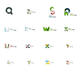 Set of universal company logo ideas, business icon collection