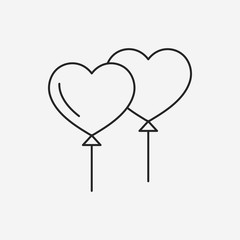 heart balloon line icon
