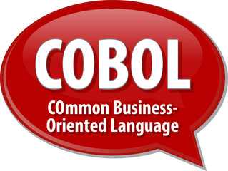 COBOL acronym definition speech bubble illustration