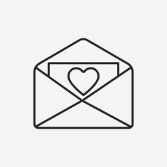 love letter line icon