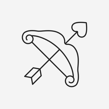 Cupid's arrow line icon