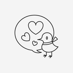 lover birds line icon