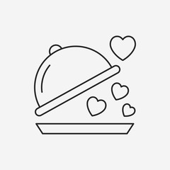 valentine's day meal line icon