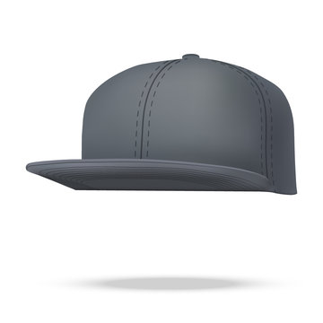 Layout of Male black rap cap. Vector illustration