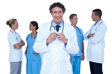 Doctors and nurses discussing together