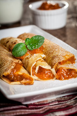 Dutch pancakes with jam