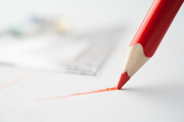 Red pencil.