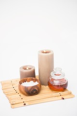 Perfumed candles and beauty products