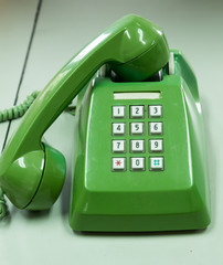 Old green telephone