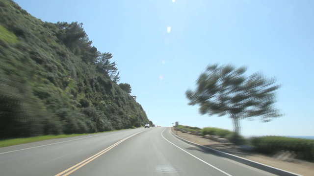 Coast Drive - Motorcycle ride along the twisty Palos Verdes Coast Road in Los Angeles, California, slight speed up