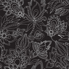 seamless paisley pattern.russian floral design. vector illustrat