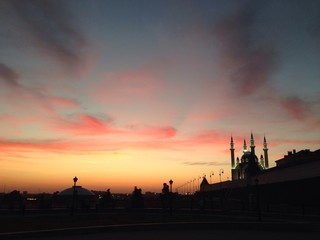Fototapeta na wymiar sunset in Kazan, Russia