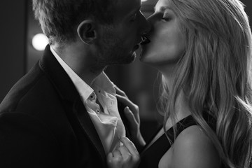 Man and woman kissing