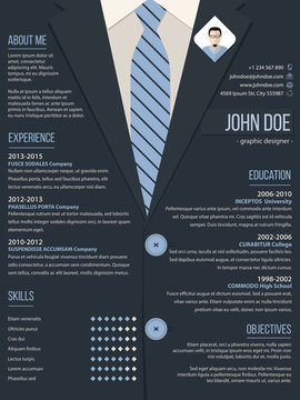 Cool resume cv template with business suit background