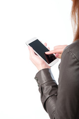 Women hands holding the phone