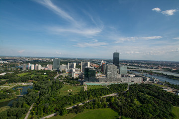 Fototapeta na wymiar Vienna, view from the tower Danube - Donauturm
