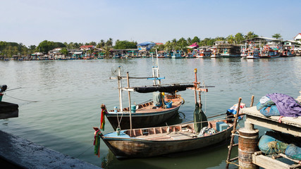 Fototapeta na wymiar Fishing Village and boat