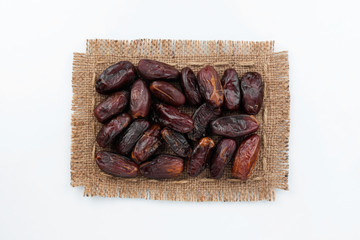 Frame made of burlap with dried date