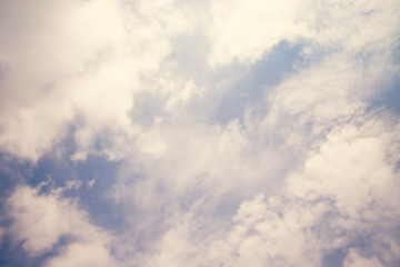 Clouds in sky. Retro filter.