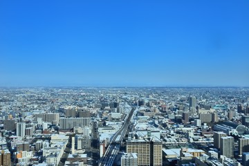 ＪＲタワー展望室からの札幌の街なみ