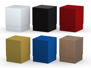 blank box packaging set with clipping path