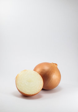 fresh onion on white background.