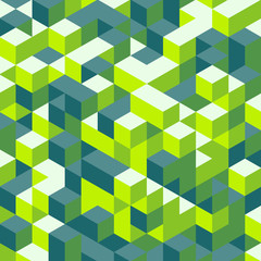 Abstract 3d background. Wall of cubes. Vector illustration. 