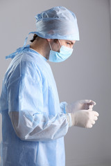 Surgeon getting ready to operate