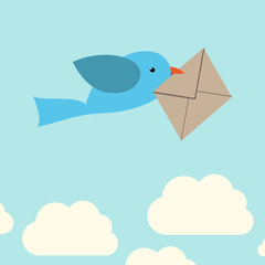 Bird carrying envelope