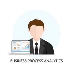 Business Process Analytics Flat Icon