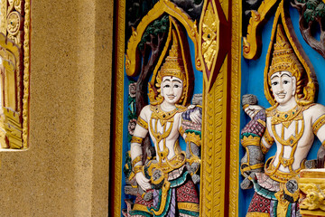 Thai pattern door of Temple in Phuket Thailand