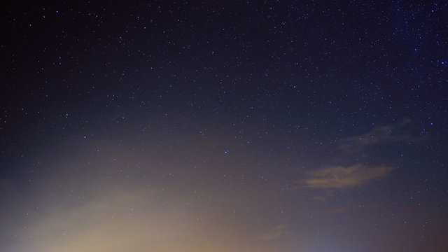  Astrophotography time lapse footage of startrails over city lights during sunrise in Kona, Hawaii