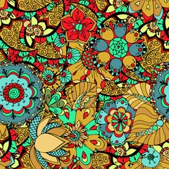 Photo sur Plexiglas Tuiles marocaines Motif floral sans couture