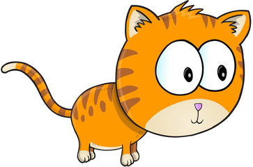 Cute Orange Cat Vector Illustration Art