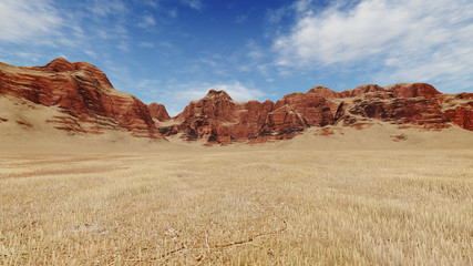 Red rocks among barren lands - Powered by Adobe