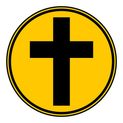 Obraz premium Religious cross button.