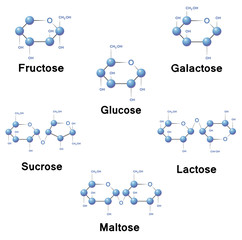 Sugar molecules - obrazy, fototapety, plakaty