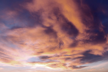Fototapeta na wymiar Sunset Sky with Stormy Clouds
