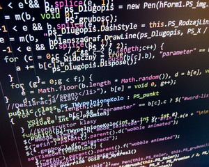 New Technology Revolution Software Development It Coding On Monitor Screen Writing Programming Code On Laptop Pc Software Creation Business Computer Code Data Wall Mural Maciek905