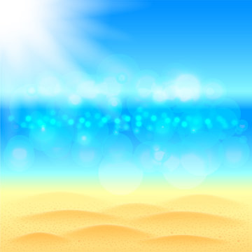 Summer background with beach sea and sky vector
