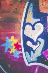 Graffiti coeur et étoiles