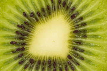 Closed up sliced kiwi fruit