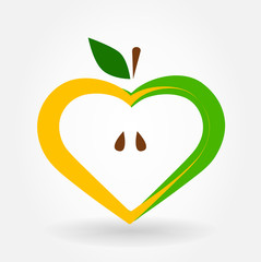 Apple symbol. Vector illustration. Organic product.