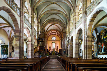 Fototapeta premium Majestic interior of Abbey-church of Saint Peter and Saint Paul