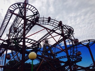 roller coaster silhouette in vienna, austria